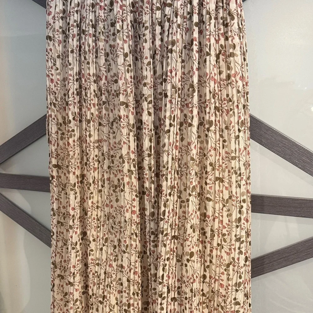 Floral Bohemian Cream Midi Skirt Size Small